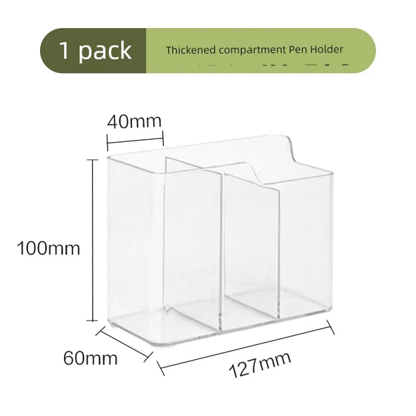 Şeffaf Üç Bölmeli Kalemlik - 1 Paket