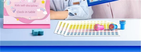 Çocuklar İçin Ödül Tablosu Çıkartmaları - Mavi - 8'li - Yarı Yıl - 630 Roket Çıkartması - 6