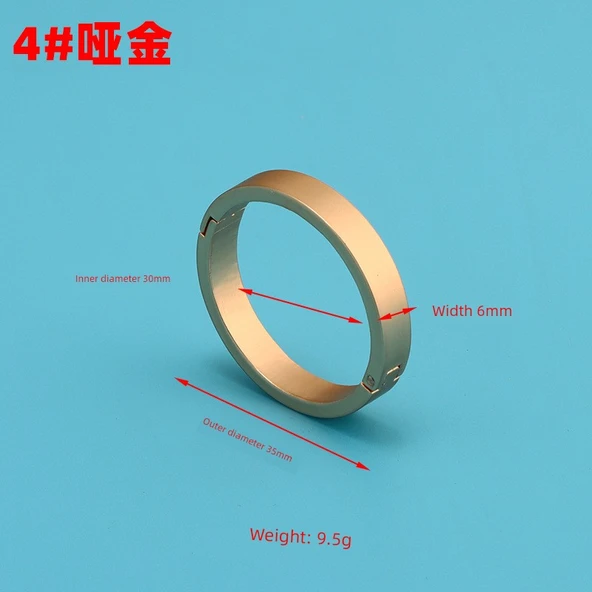 Metal Takvim Klasör Halkaları - Dummy Altın 30mm İç Çap 6mm Genişlik (20 Paket)