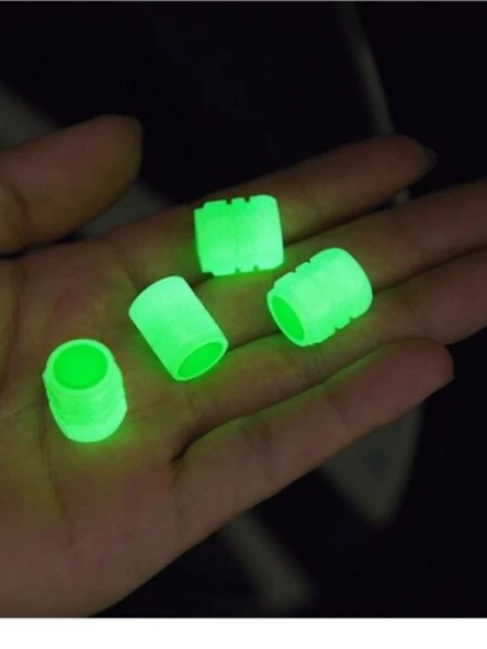 Foren Gece Parlayan Yeşil Fosforlu Sibop Kapağı Seti - 4 Adet - 4