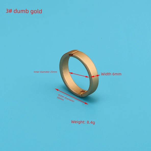 Metal Takvim Klasör Halkaları - Dummy Altın 25mm İç Çap 6mm Genişlik (20 Paket)