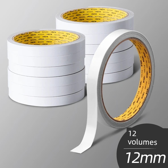 Çift Taraflı Yapışkan Bant - 12mm * 10y [12 Rulo]