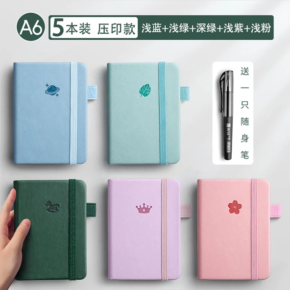 A6 Mini İngilizce Defter - Tam Set [5 Paket] - Cep Kalemli