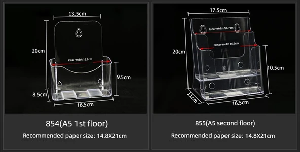 A4 Tek Katmanlı Akrilik Veri Rafı - A4 Kağıt 210*297mm - Model 1 - 12