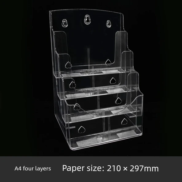 A4 Dört Katmanlı Akrilik Veri Rafı - A4 Kağıt 210*297mm