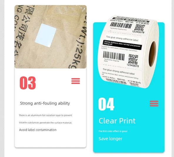 Yüksek Yapışkanlı Lastik Etiketi - 70x30mm - 1000 Adet Bakır Plaka - Resim 12