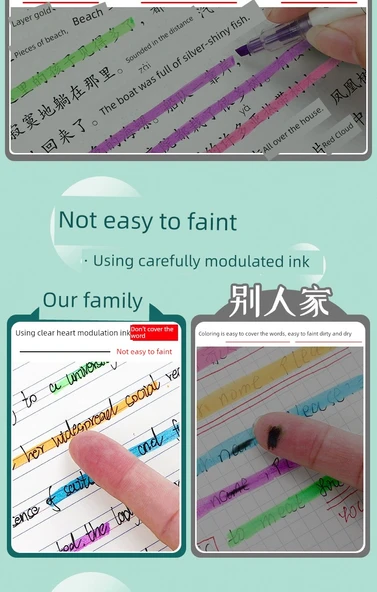 Yüksek Aydınlatıcı Kalem Seti - [Ninja] Mini Küçük Boy/6 Renk - Resim 10