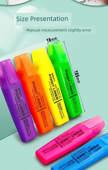 Yüksek Aydınlatıcı Kalem Seti - [Ninja] Mini Küçük Boy/6 Renk - Resim 8