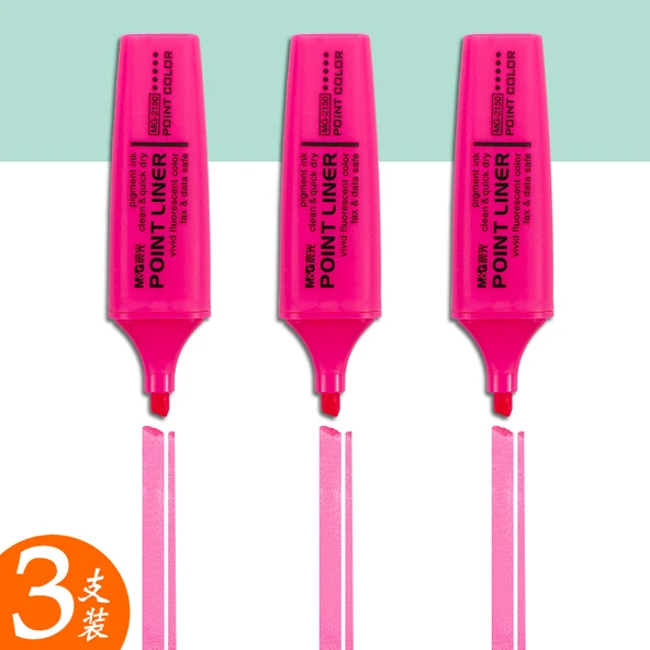 Yüksek Aydınlatıcı Kalem Seti - 3 Pembe