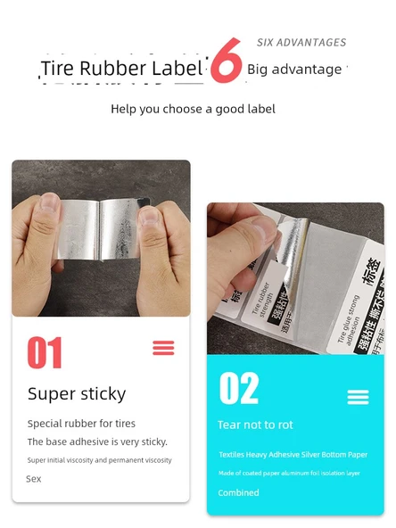 Yüksek Yapışkanlı Lastik Etiketi - 70x30mm - 1000 Adet Bakır Plaka - Resim 6