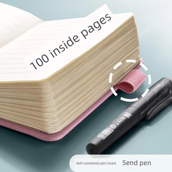 A6 Mini İngilizce Defter - Açık Mavi, Açık Pudra [2 Paket] - Cep Kalemli - 5