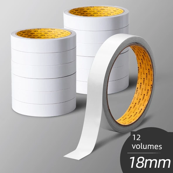 Çift Taraflı Yapışkan Bant - 18mm * 10y [12 Rulo]