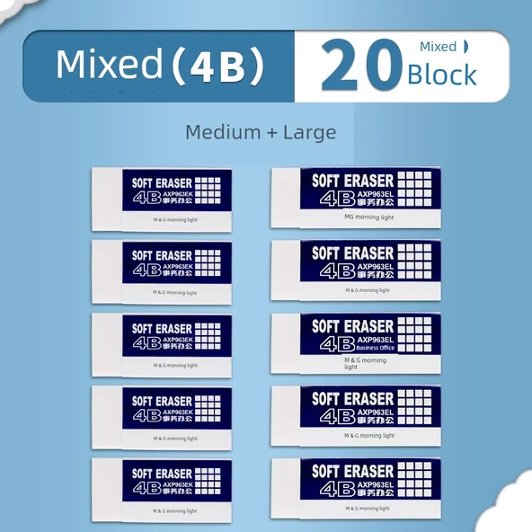 4B Silgi - Karışık [orta + büyük] 20 adet