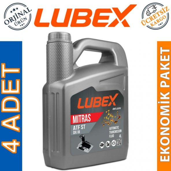 Lubex Mitras ATF ST DEXRON III 4 Lt Otomatik Şanzıman Yağı (4 Adet)