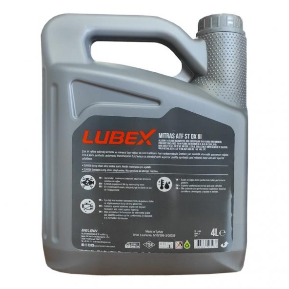 Lubex Mitras ATF ST DEXRON III 4 Lt Otomatik Şanzıman Yağı (4 Adet) - Resim 6