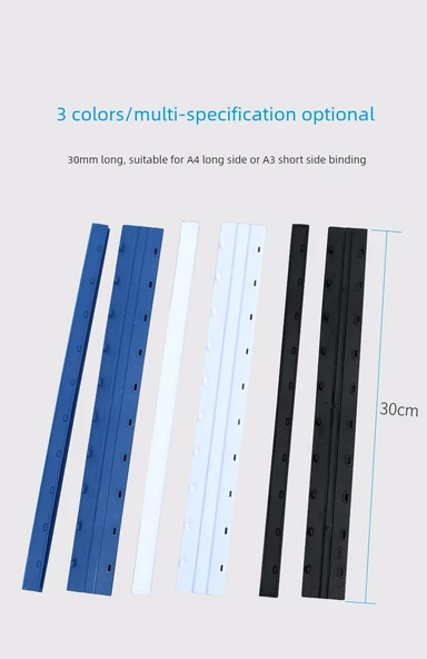 A4 Bağlama Klipsi - 17.5mm Mavi 100 Adet - 175 Sayfa Kapasitesi - Resim 10