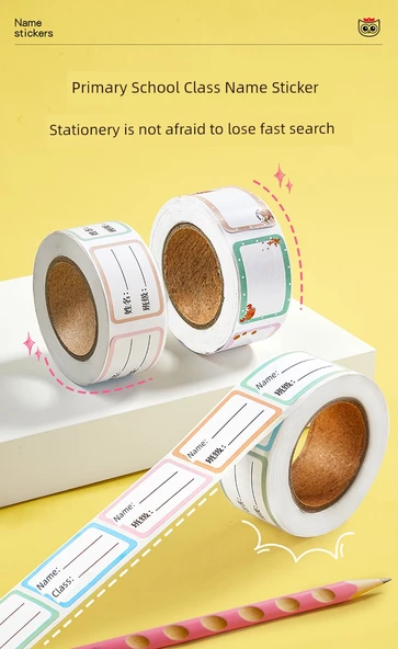 Etiket Yapıştırıcı - İlkokul Tavsiyeli Sınıf Adı Yapıştır + 10 Mavi Kuru Kalem - Resim 7