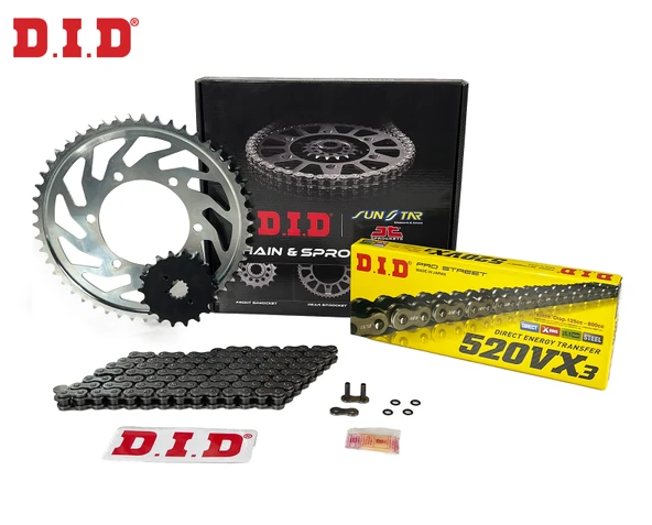 ZİNCİR DİŞLİ SETİ KAWASAKI KX F (250 cc)  (2006-2010) / KAWASAKI / KX 250 F / 250cc / (ARKA DİŞLİ SAYISI : ORİJİNAL+2) / 2004-2005-2006-2007-2008-2009-2010
