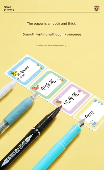 Etiket Yapıştırıcı - İlkokul Tavsiyeli Sınıf Adı Yapıştır + 10 Mavi Kuru Kalem - Resim 10