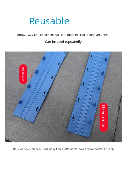 A4 Bağlama Klipsi - 17.5mm Mavi 100 Adet - 175 Sayfa Kapasitesi - Resim 6
