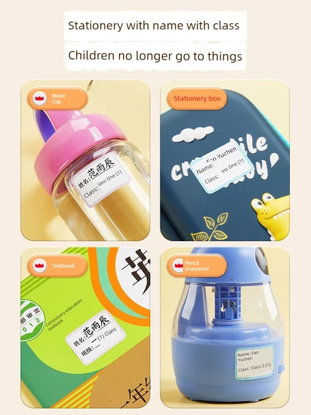 Etiket Yapıştırıcı - İlkokul Tavsiyeli Sınıf Adı Yapıştır + 10 Mavi Kuru Kalem - Resim 3