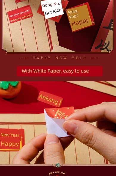 Retro Tarzı Mektup Yazım Kağıdı ve Zarf Seti - Ping An [10 Zarf + 10 Yazım Kağıdı + 12 Mühürleme Stickerı + Kenevir İpi] Toplam 2 Paket - 12