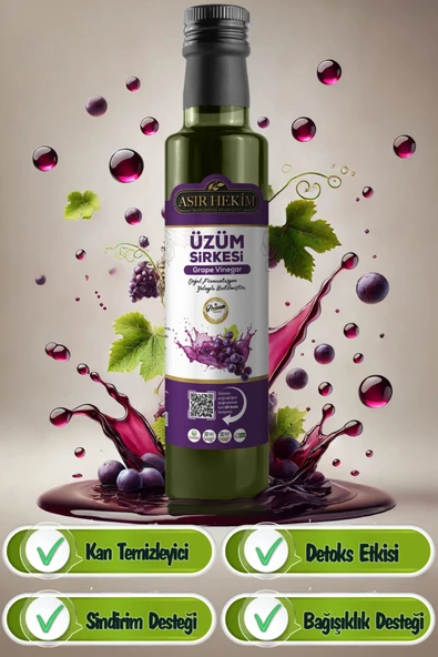 Asır Hekim Üzüm Sirkesi Doğal Fermantasyon Natural 500 ml - 2
