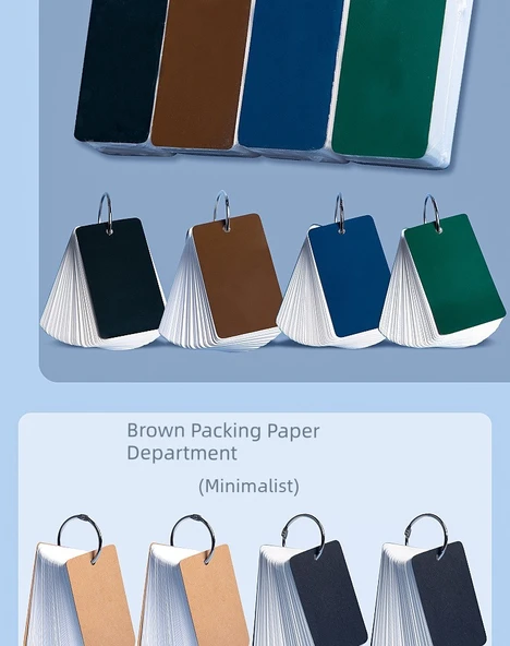 Minimalist Boş İngilizce Kelime Defteri - Porselen Mavisi - 10