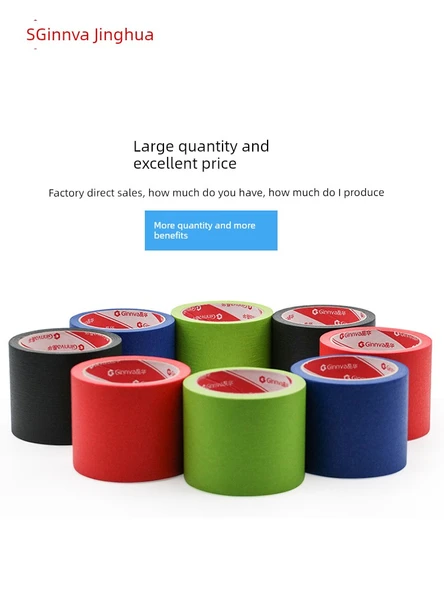 Renkli Maskeleme Bandı - 30mm x 20m, 3 Rulo - Kırmızı - Resim 3