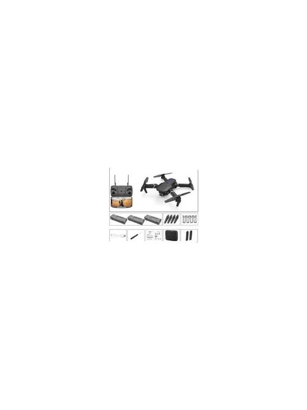 BLUE İNTER E88 4k Hd Çift Kameralı App Kontrol Wifi Katlanabilir Drone Siyah - 2