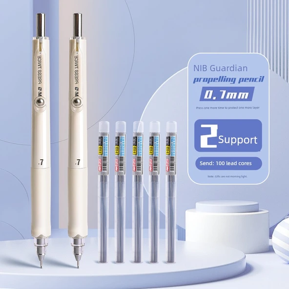 Mekanik Kalem - 0.7mm - 2 Adet + 100 Refill - B Refill
