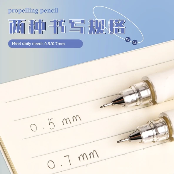 Mekanik Kalem - 0.7mm - 1 Adet + 10 Silgi + 100 Refill - B Refill - 5