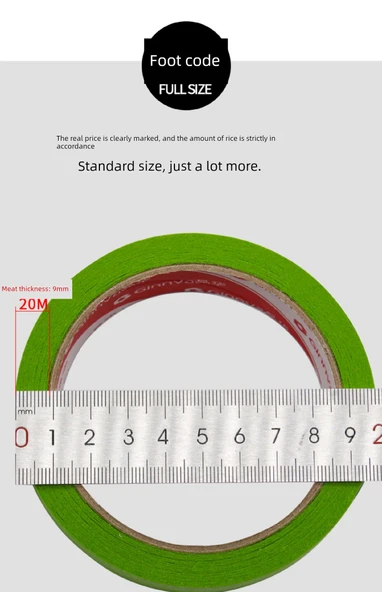 Renkli Maskeleme Bandı - 30mm x 20m, 3 Rulo - Kırmızı - Resim 12