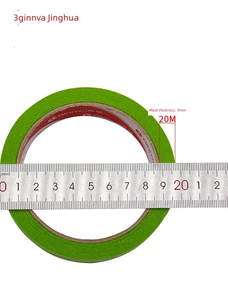 Renkli Maskeleme Bandı - 15mm x 20m, 6 Rulo - Yeşil - 5