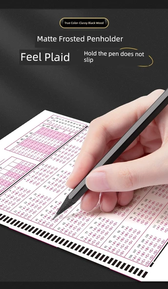 Siyah Ahşap Kurşun Kalem HB - Günlük Set 30 (Kalemtraş + 2B Silgi) - Resim 9