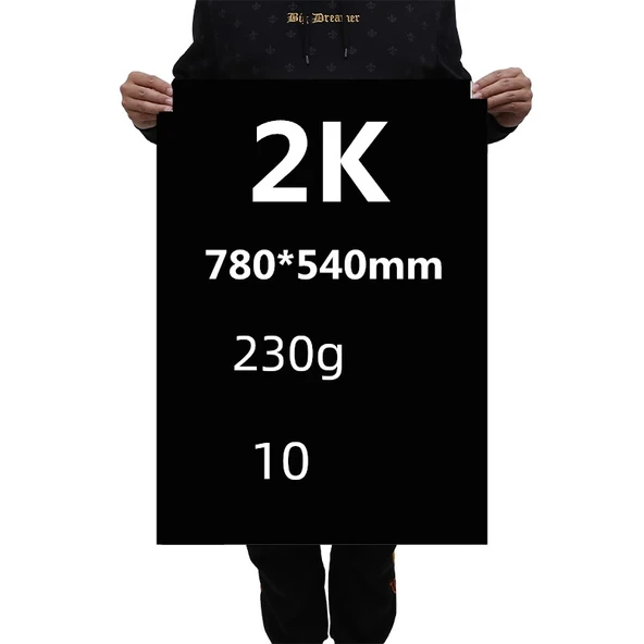 Tam Açık Kartvizit Kağıdı - 230g Siyah, 10 Sayfa (Model 2)