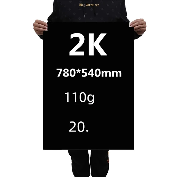 Tam Açık Kartvizit Kağıdı - 110g Siyah, 20 Sayfa