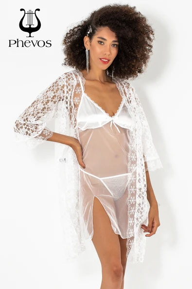 Phevos 3'lü Gecelik ve Sabahlık Takımı-3815 - Resim 9