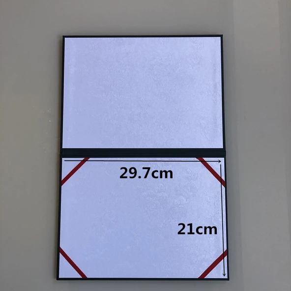 A4 Irideşan Kağıt Sertifika Kapağı - Bronz A4 Master - Yatay Koyu Yeşil - Resim 4