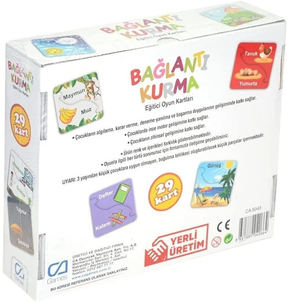 Ca Games Eğitici Kartlar Bağlantı Kurma 29 Parça CA.5043 - Resim 2