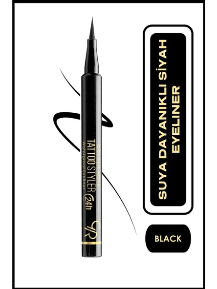 Golden Rose Tattoo Styler Waterproof Eyelıner Midnight Black 24 h - 2