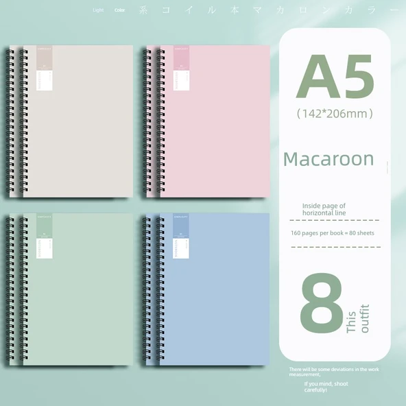 Macaron Serisi A5 Spiral Defter - 640 Sayfa - Çok Satan