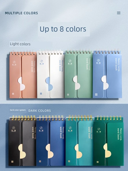 Küçük Taşınabilir Spiral Defter - Küçük Boy Açık ve Koyu Renk 40'lı Paket - 3