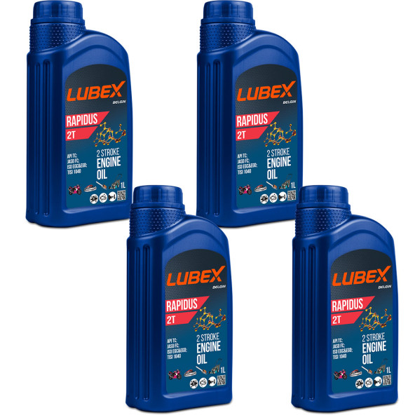 Lubex Rapidus 2T 1 Lt 2 Zamanlı Motosiklet Yağı (4 Adet)
