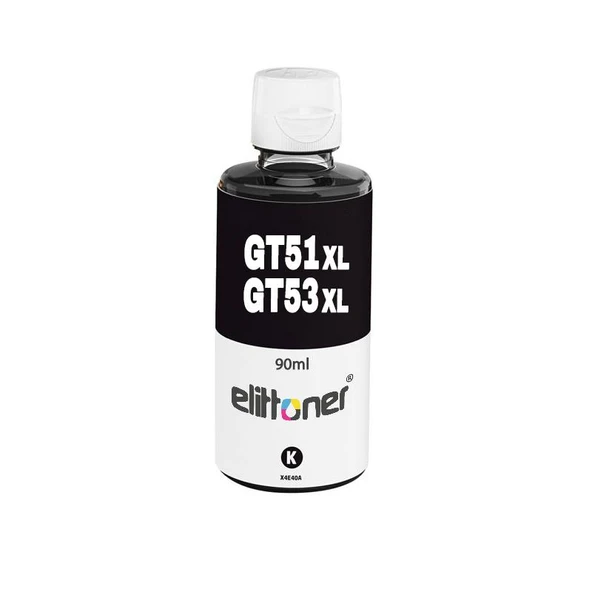 Elittoner HP Mürekkep GT53XL - GT51XL Black 90ml