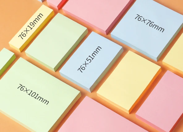 Sevimli Karikatür Not Çıkartmaları - Beş Renkli Mini Flüoresan (50*15mm) - 6 Adet - Resim 10