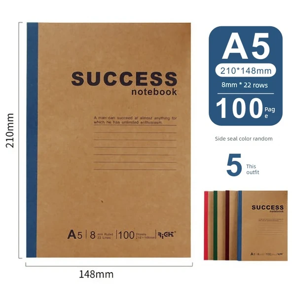 Sığır Derisi Kapaklı A5 Defter - 5 Paket 100 Sayfa
