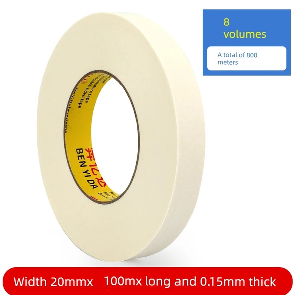Maskeleme Bandı - Turuncu - 20mm x 100m - 8 Rulo