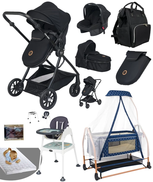 Baby Home 8 In 1 Ekonomi Paket 1010 Travel Sistem Bebek Arabası Bebek Sepeti Anne Yanı Beşik Mama Sandalyesi - 3