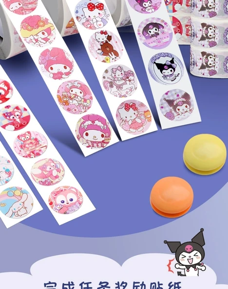 Çocuklar için Karikatür Çıkartma Seti - Sanrio Çıkartma Takımı [Platin Versiyonu]-Mini Depolama Kutusu Mor - Resim 9